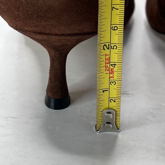 Stuart Weitzman Naomi 50 Suede Boot Pointed Toe Kitten Heel Deep Coffee Women 11 - Picture 10 of 11